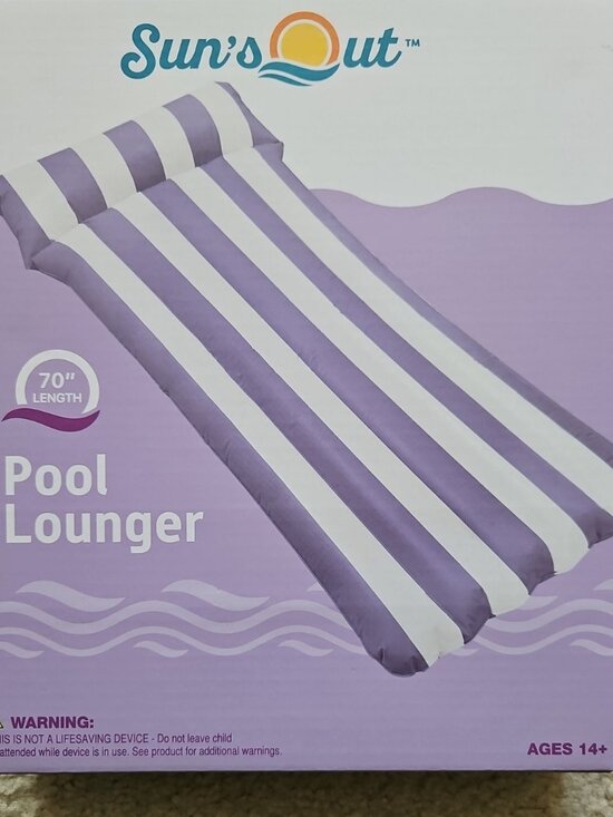 Sun's Out Other - Sun's Out 70" Length Pool Lounger Purple Stripes